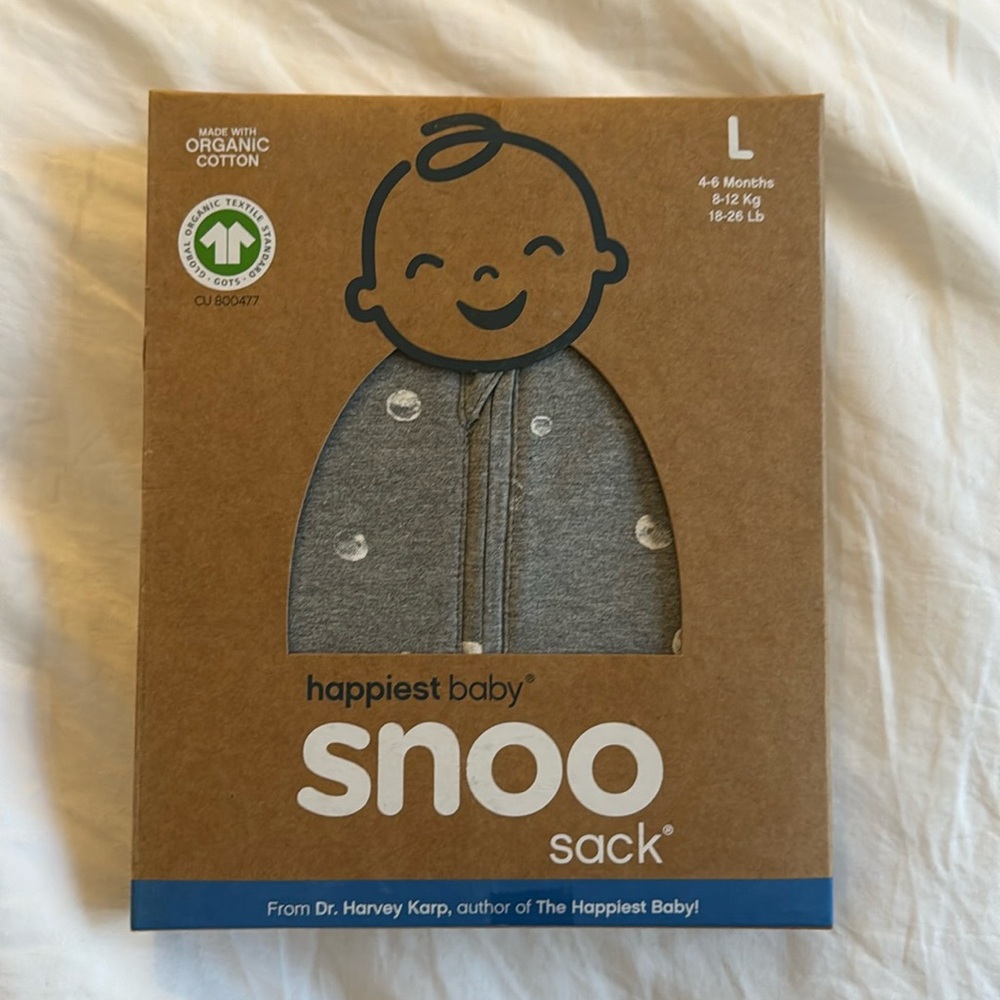 Brand new Snoo sack in gray size large 4-6 months